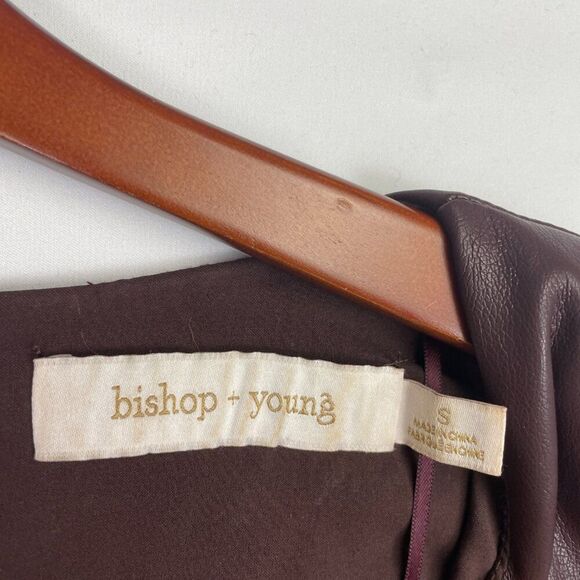 Bishop + Young Anthropologie Hayden Vegan Leather Mini Dress Scarlett S - Picture 4 of 9
